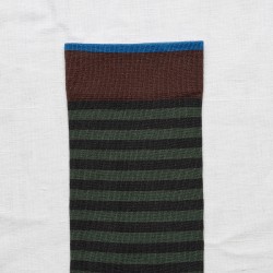 chaussettes - bonne maison -  Rayure - Noir - femme - homme - mixte