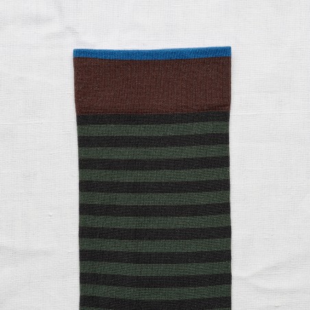 chaussettes - bonne maison -  Rayure - Noir - femme - homme - mixte