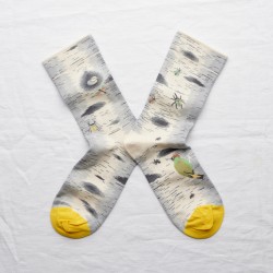 chaussettes - bonne maison -  Insecte - Blanc - femme - homme - mixte