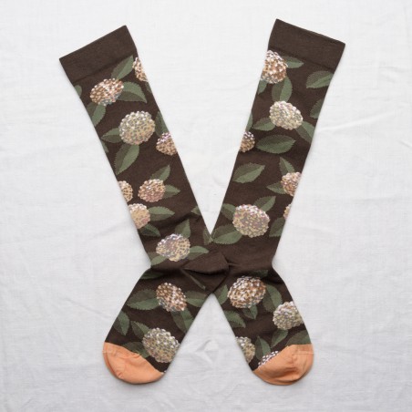 socks - bonne maison -  Hydrangea - Brown - women - men - mixed